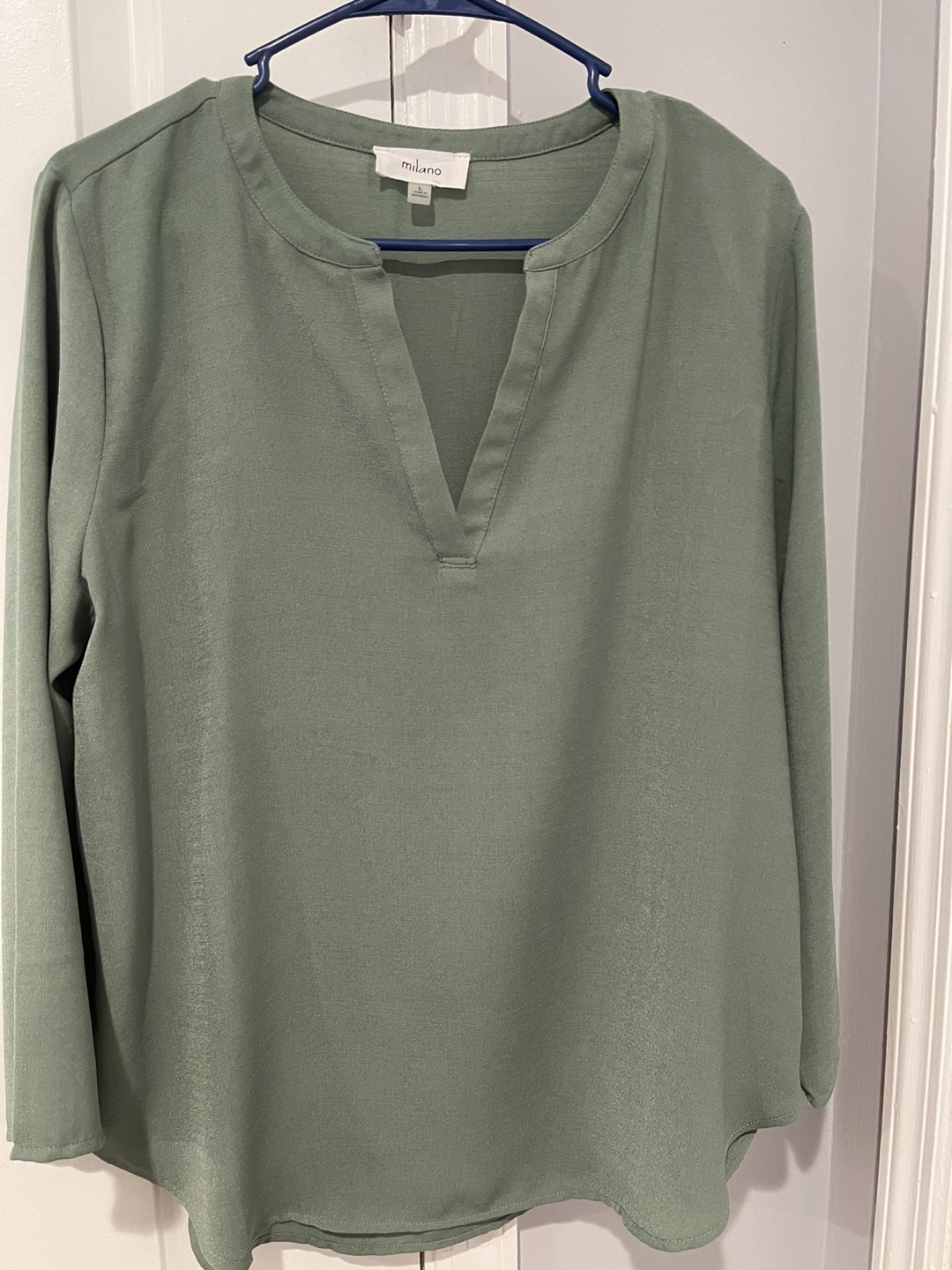 Green Milano Long Sleeve Blouse