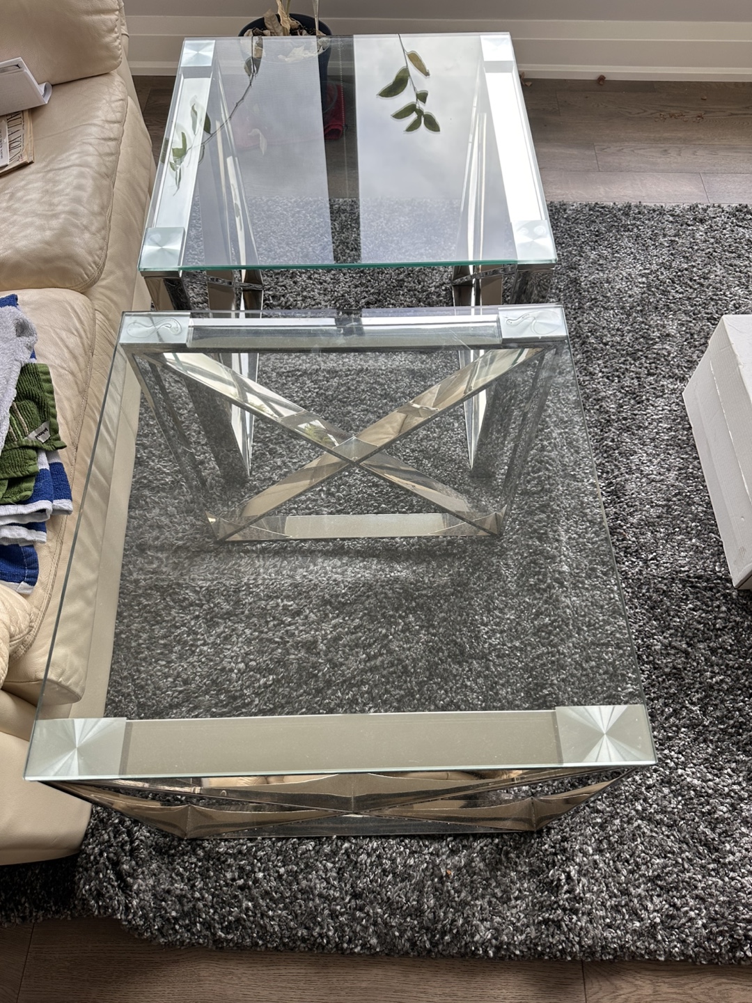 Glass Coffee Table Set - photo 2