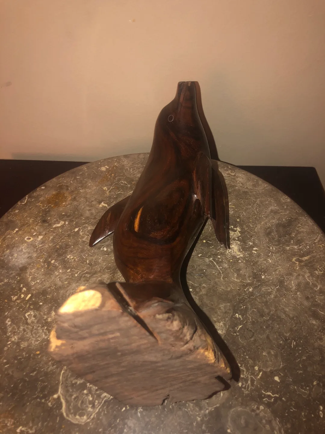 Hand Carved Wooden Dolphin Statue image indicator(4)