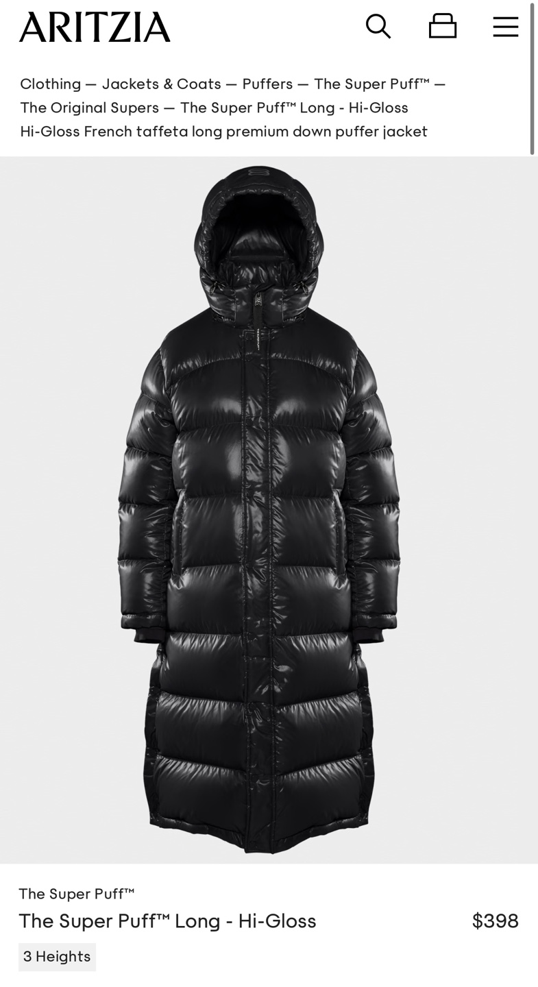 Aritzia Super Puff Long Hi-Gloss Down Jacket Long - photo 4