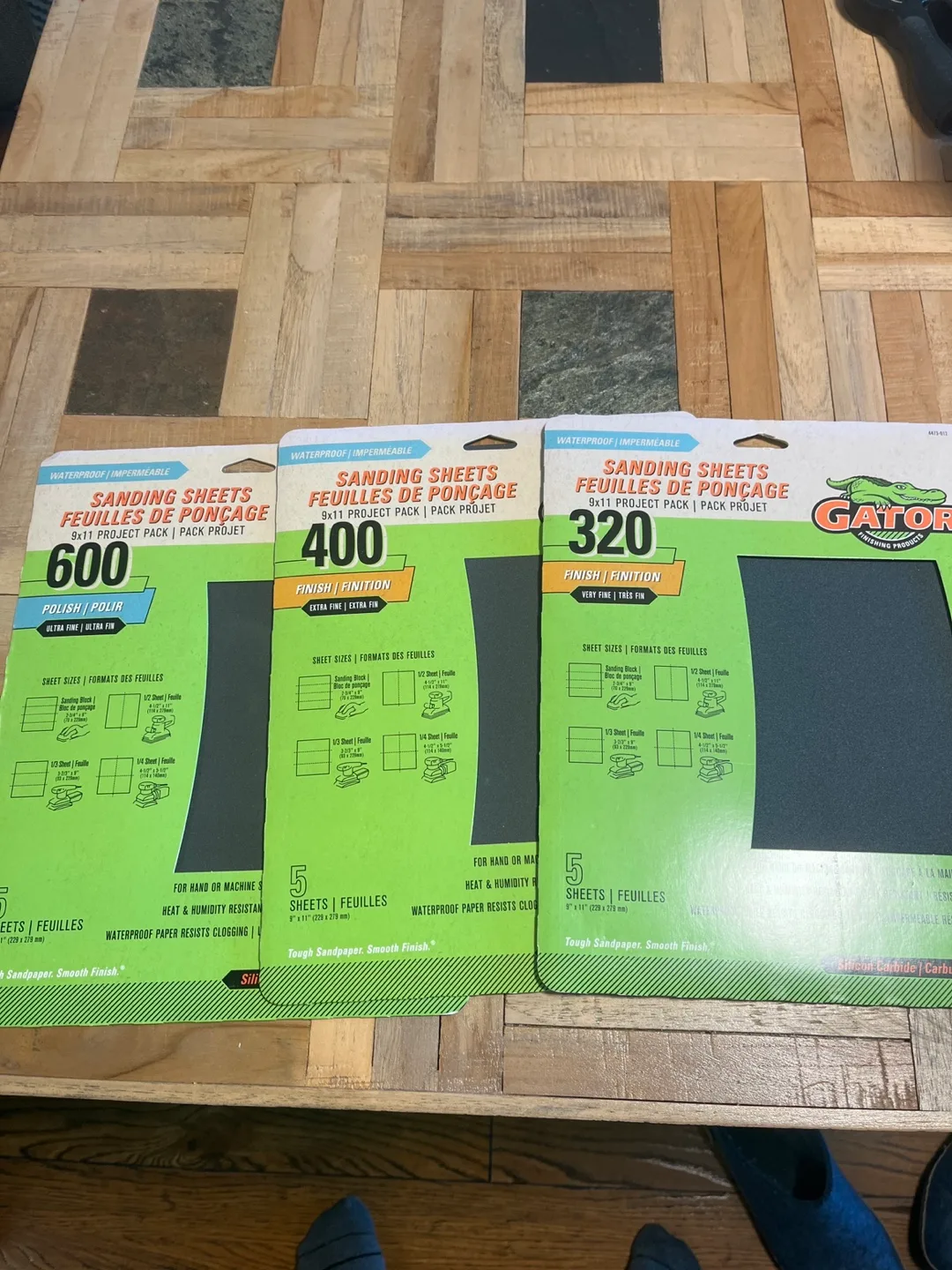 3 packages of Sanding Sheets 600, 400, 320 thumbnail
