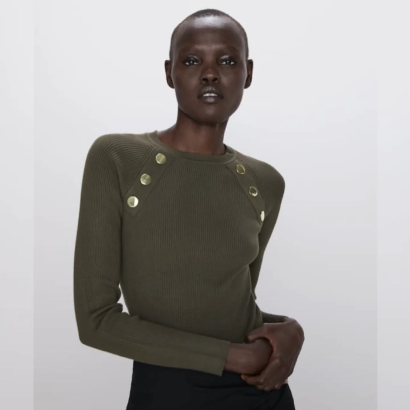 Zara Button Detail Long Sleeve Top image indicator(4)