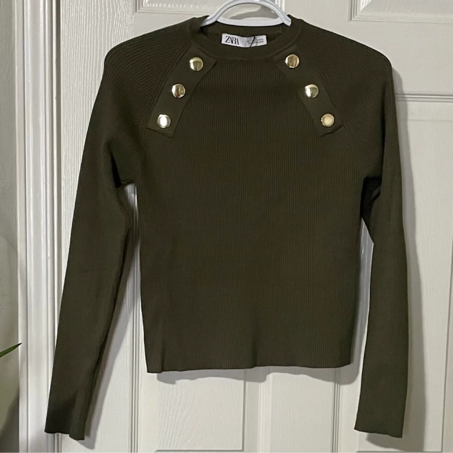 Zara Button Detail Long Sleeve Top image indicator(6)