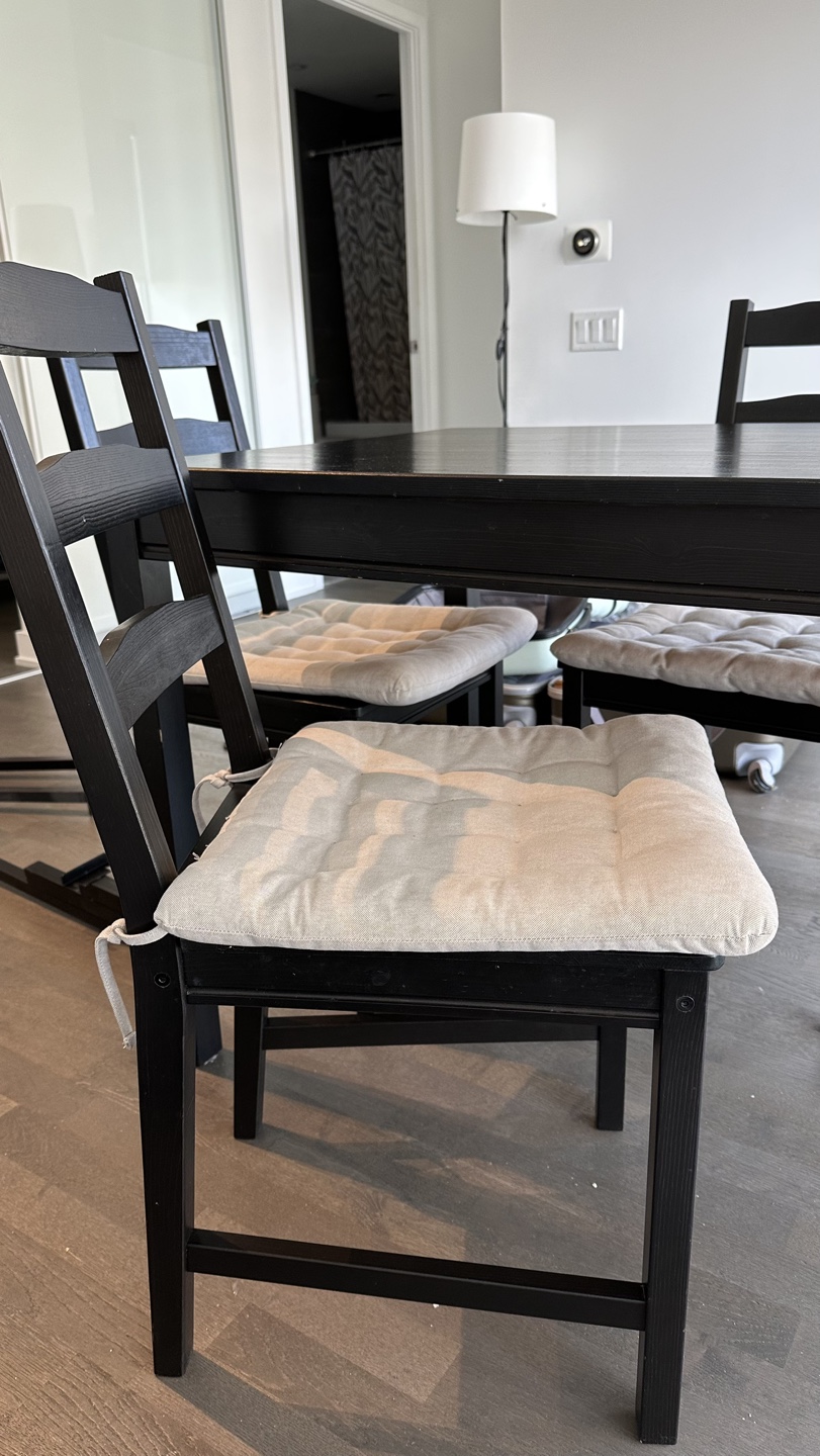 IKEA Black Table and 4 Chairs - photo 2
