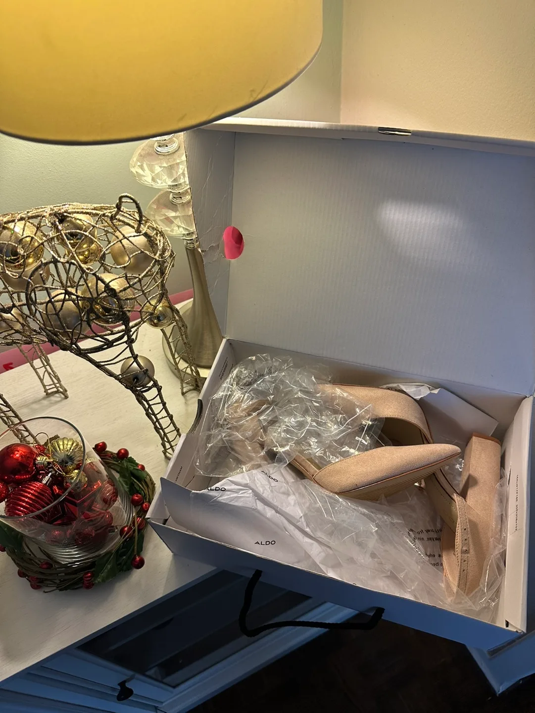 ALDO NICHOLES Nude Suede Heels image indicator(2)