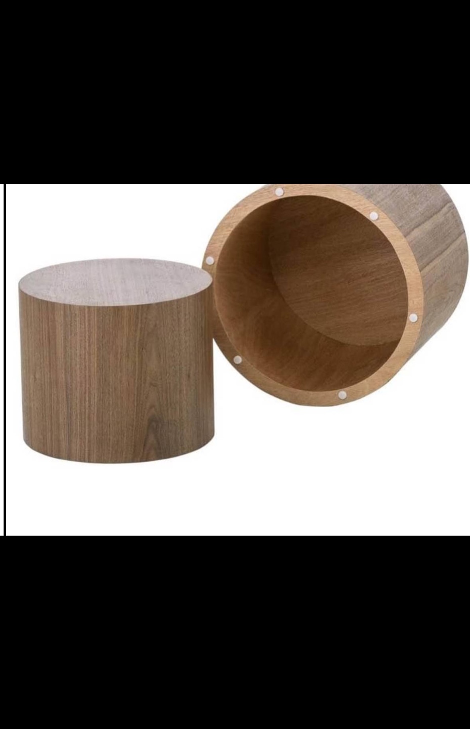Set of 2 Round Wooden End Tables - photo 3