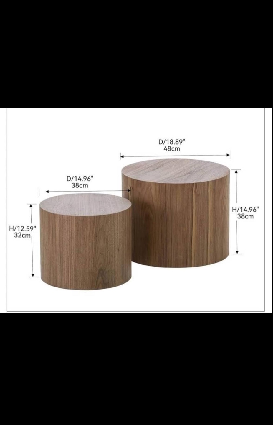 Set of 2 Round Wooden End Tables - photo 2
