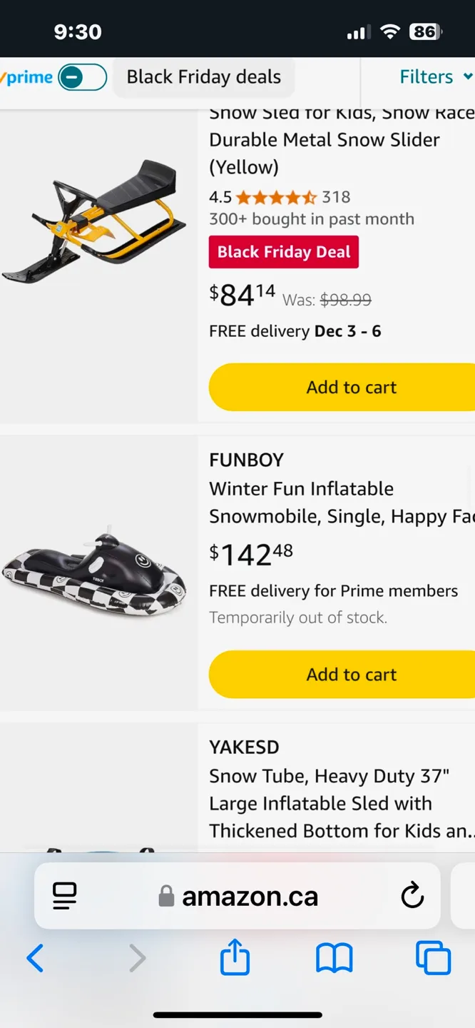 BNIB Funboy Snowmobile Inflatable Snow Sled image indicator(2)