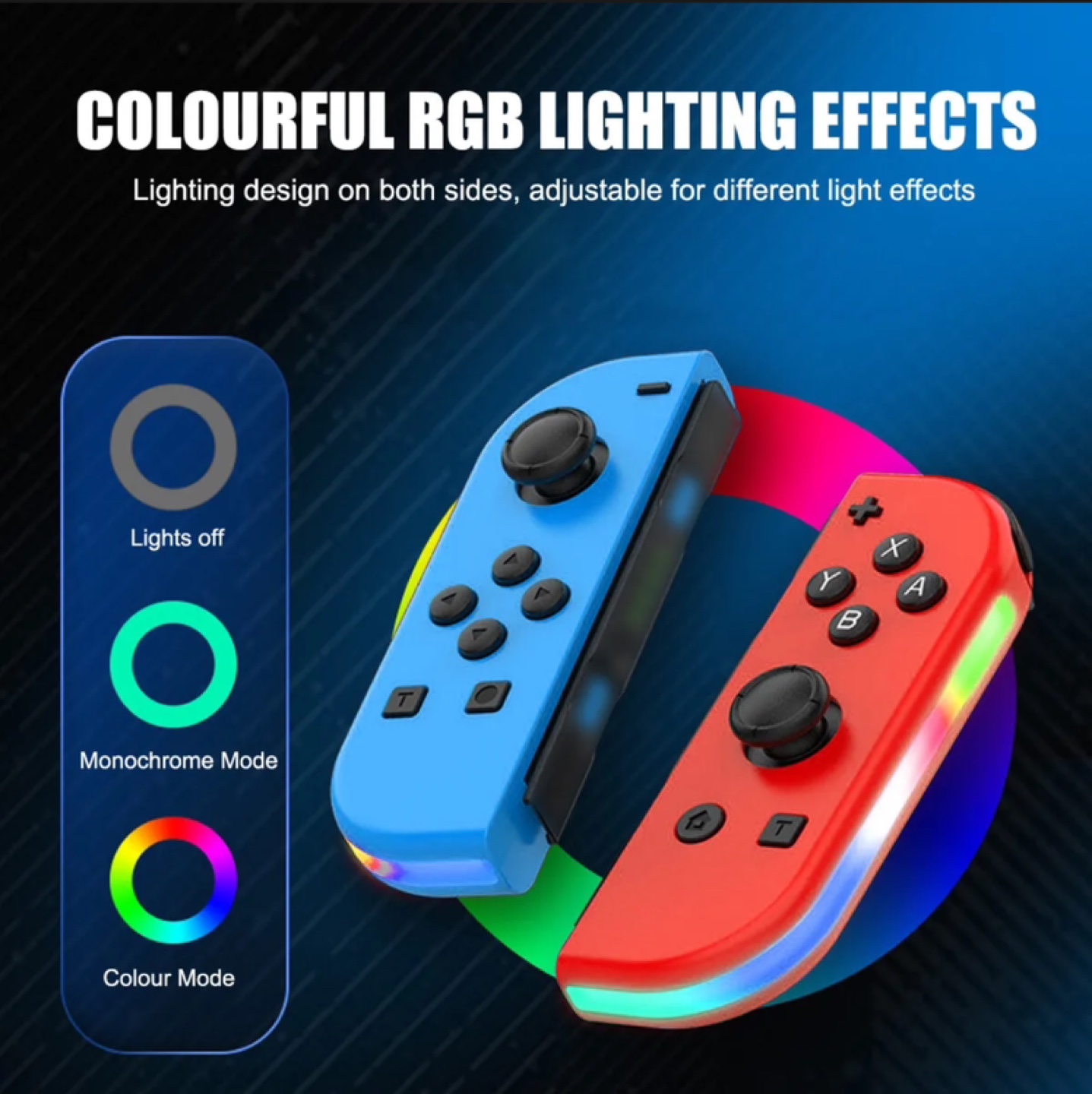 Nintendo Switch Joy-con-Controllers With LEDs  Red & Blue Color - photo 5