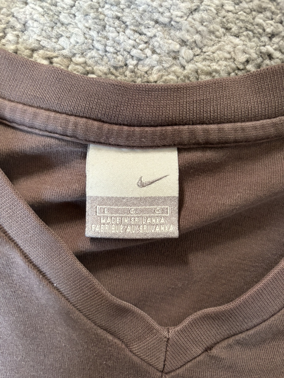 Vintage Nike V-Neck T-Shirt Brown and Orange Triple Stitched - photo 3