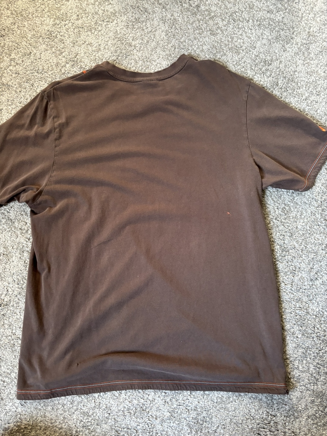 Vintage Nike V-Neck T-Shirt Brown and Orange Triple Stitched - photo 5