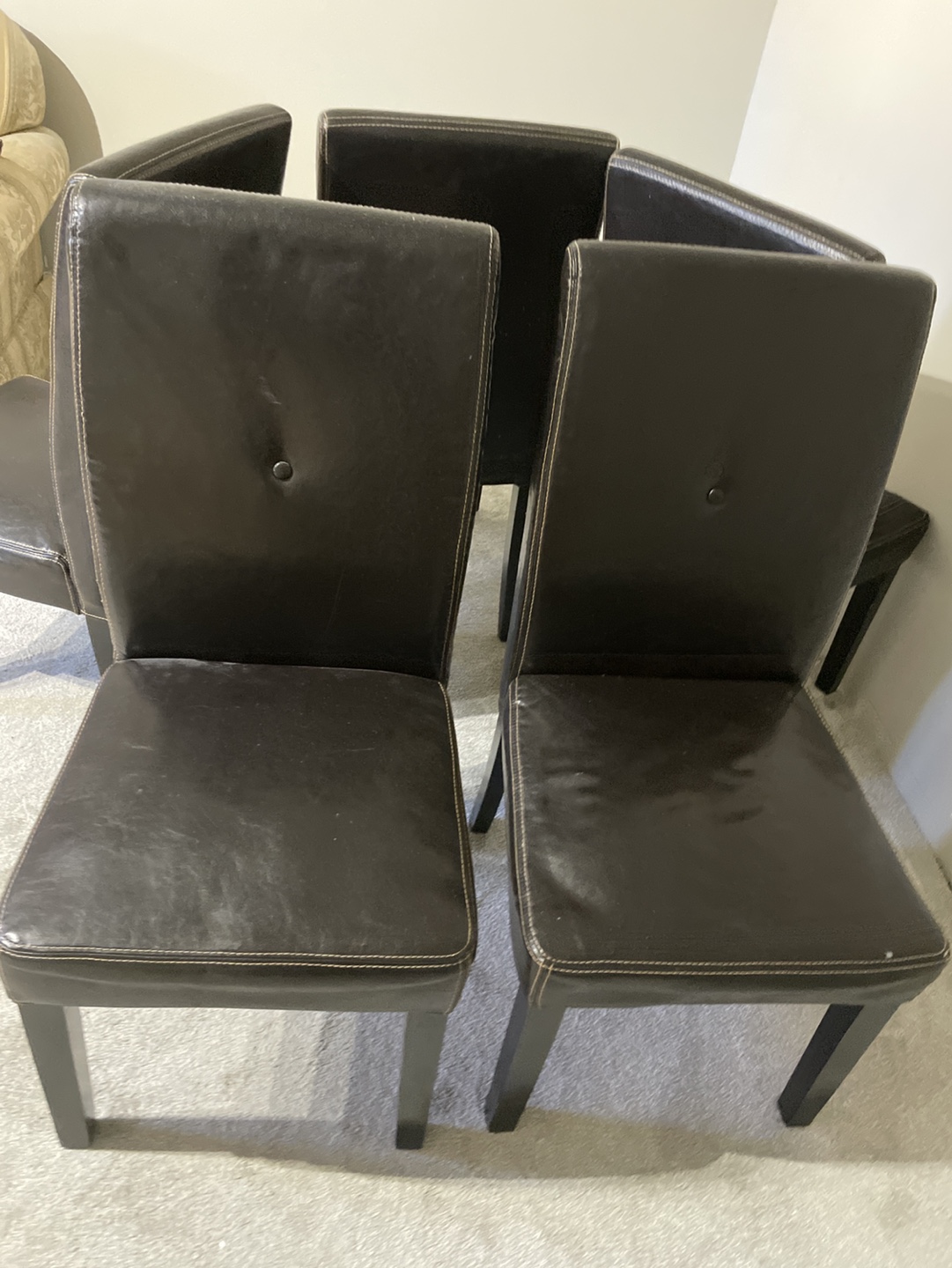 Five dark  brown  Dining Chairs