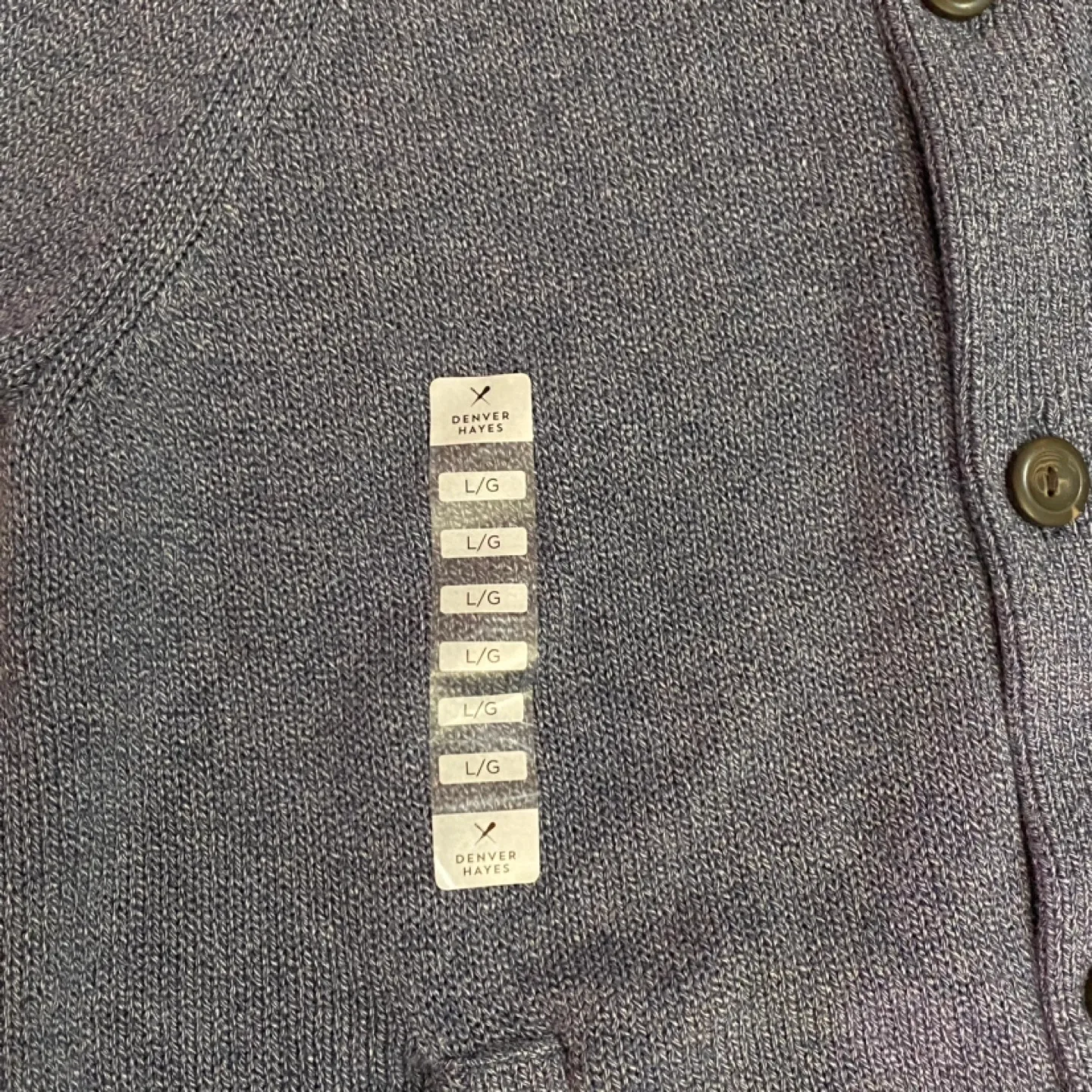 Denver Hayes Men's Blue Cardigan Sweater Size Large image indicator(6)