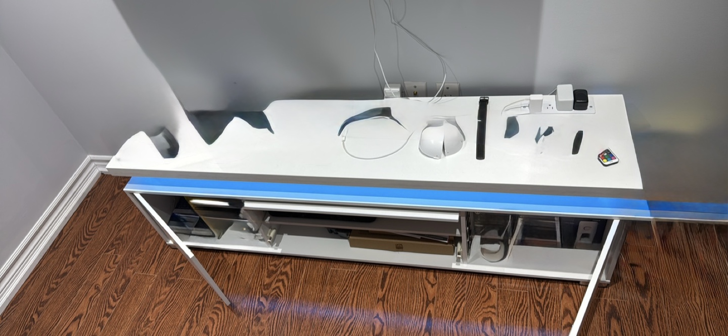 White TV Stand with LED Lights - photo 2