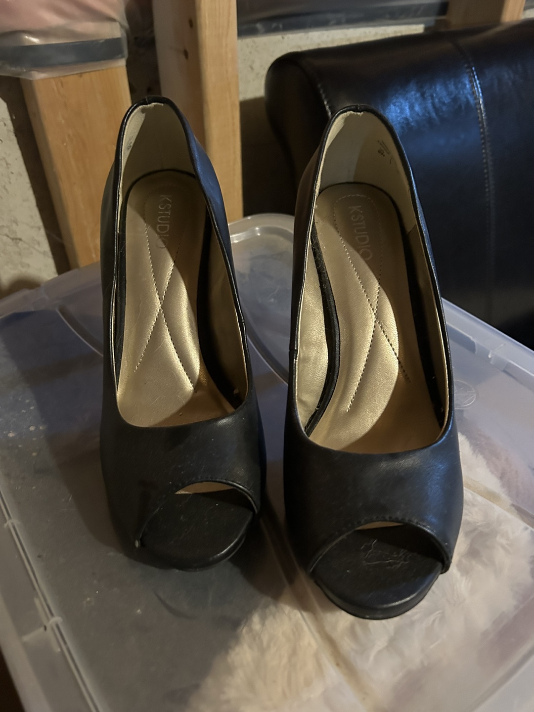 Studio Black Peep Toe Heels