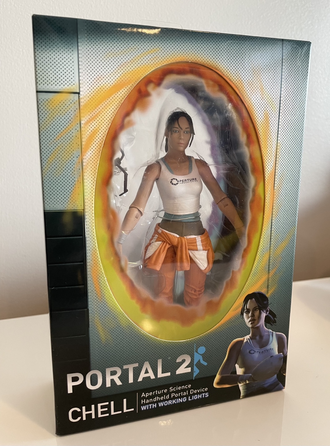 NECA Portal 2 Chell Action Figure with Working Lights