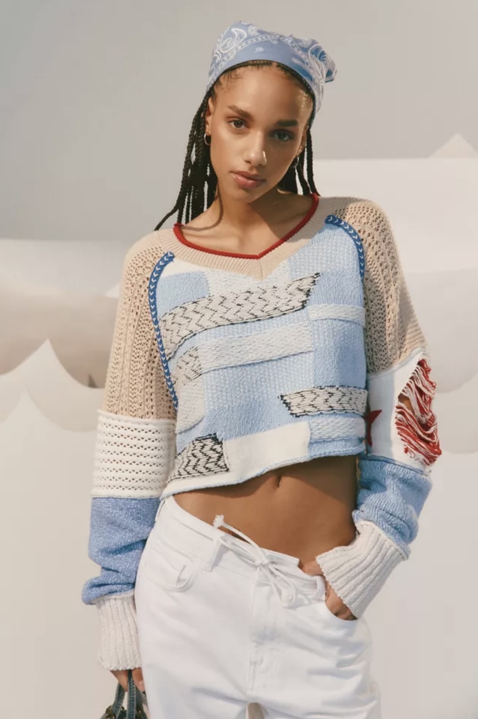 BDG Patchwork Knit Sweater - M (Brand new)