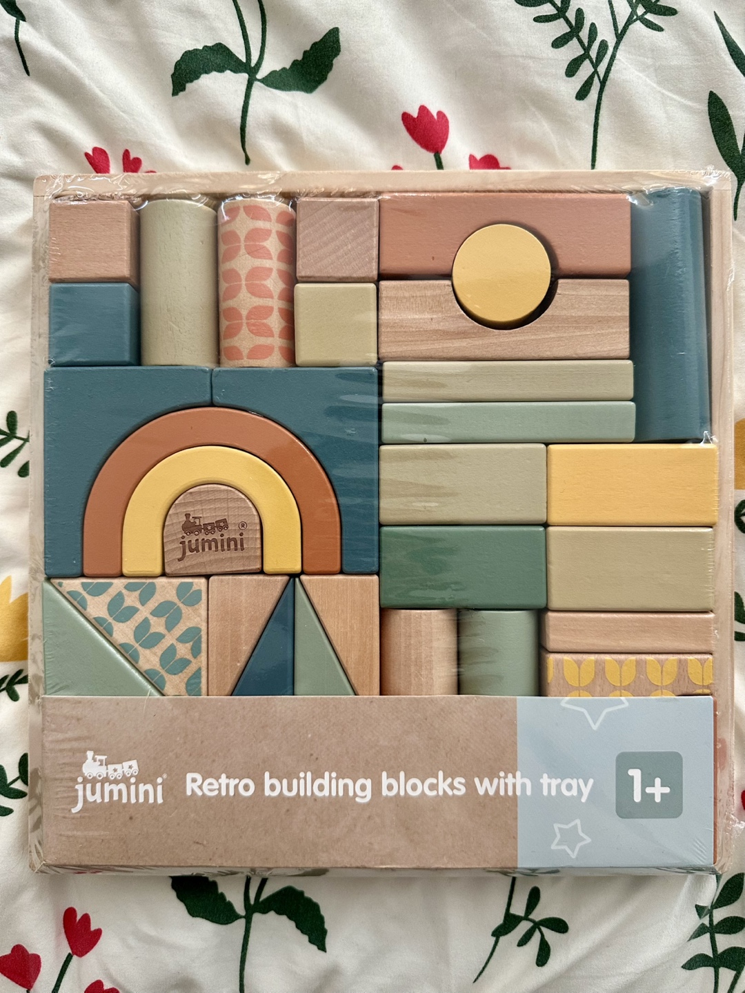 Retro Building Blocks with Tray for kids 1+