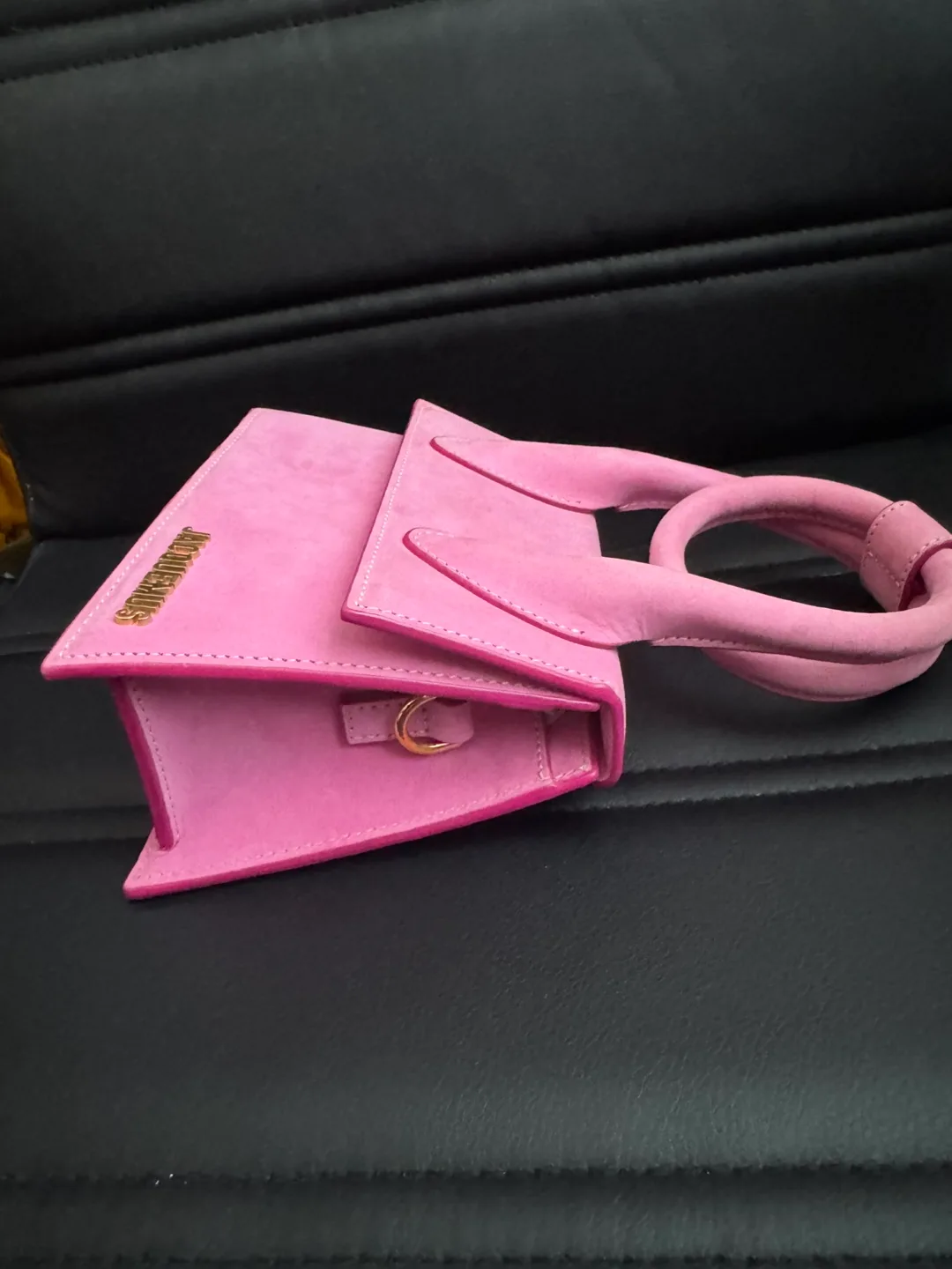Jacquemus Pink Suede Le Chiquito Noeud Bag image indicator(4)