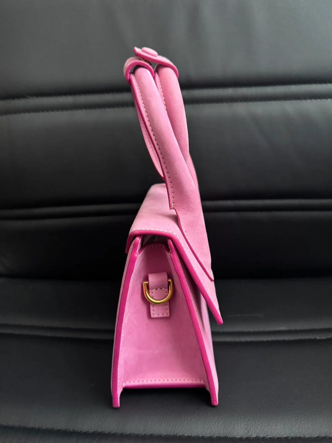 Jacquemus Pink Suede Le Chiquito Noeud Bag image indicator(6)