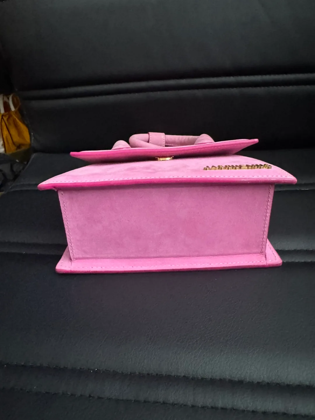 Jacquemus Pink Suede Le Chiquito Noeud Bag image indicator(3)