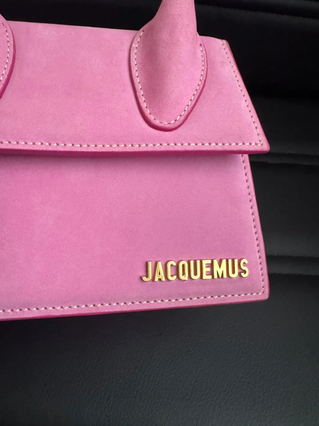 Jacquemus Pink Suede Le Chiquito Noeud Bag image indicator(2)