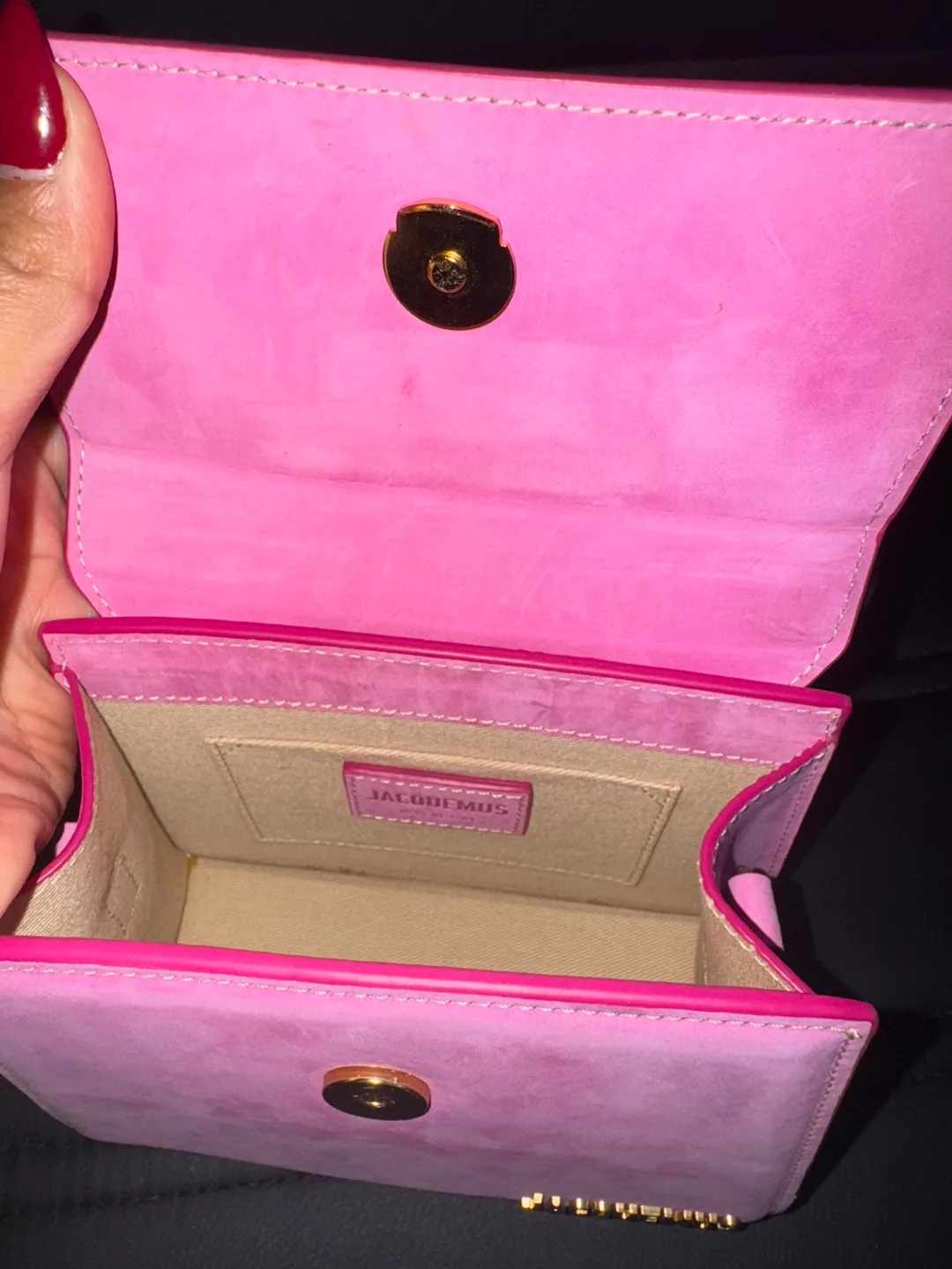 Jacquemus Pink Suede Le Chiquito Noeud Bag image indicator(7)
