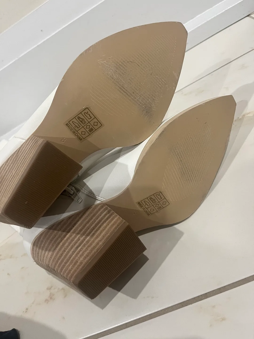 Women’s Faux Leather Knee High Cow Boy Boots sz 8 image indicator(6)