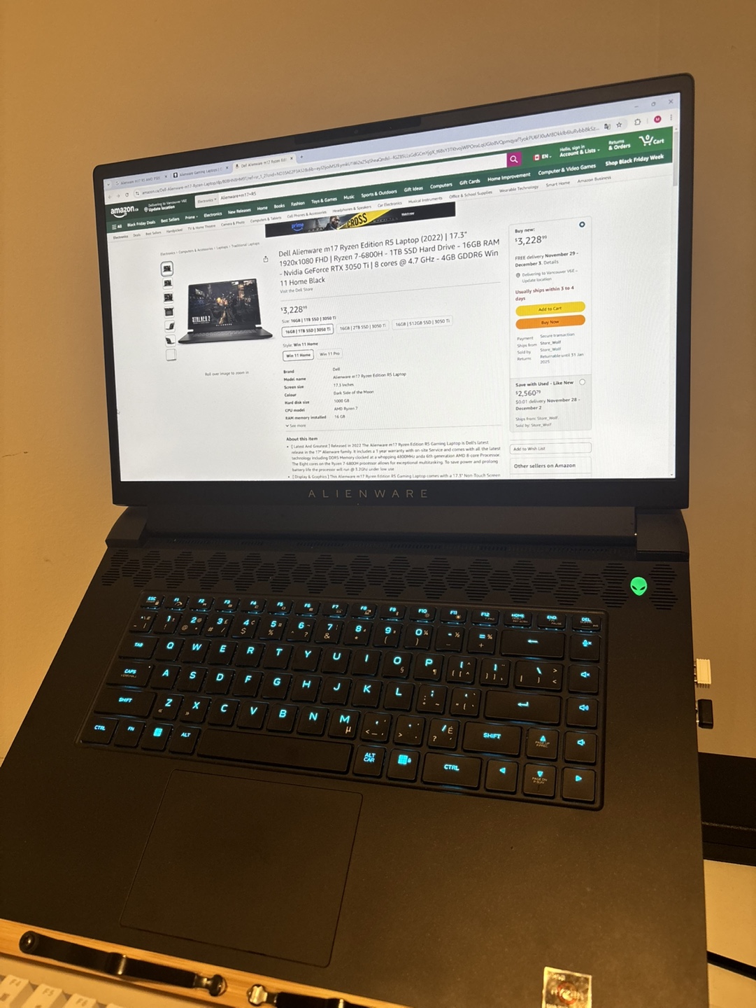 Gaming laptop/ Dell Alienware m17 R5 Ryzen 17inch Laptop - photo 2