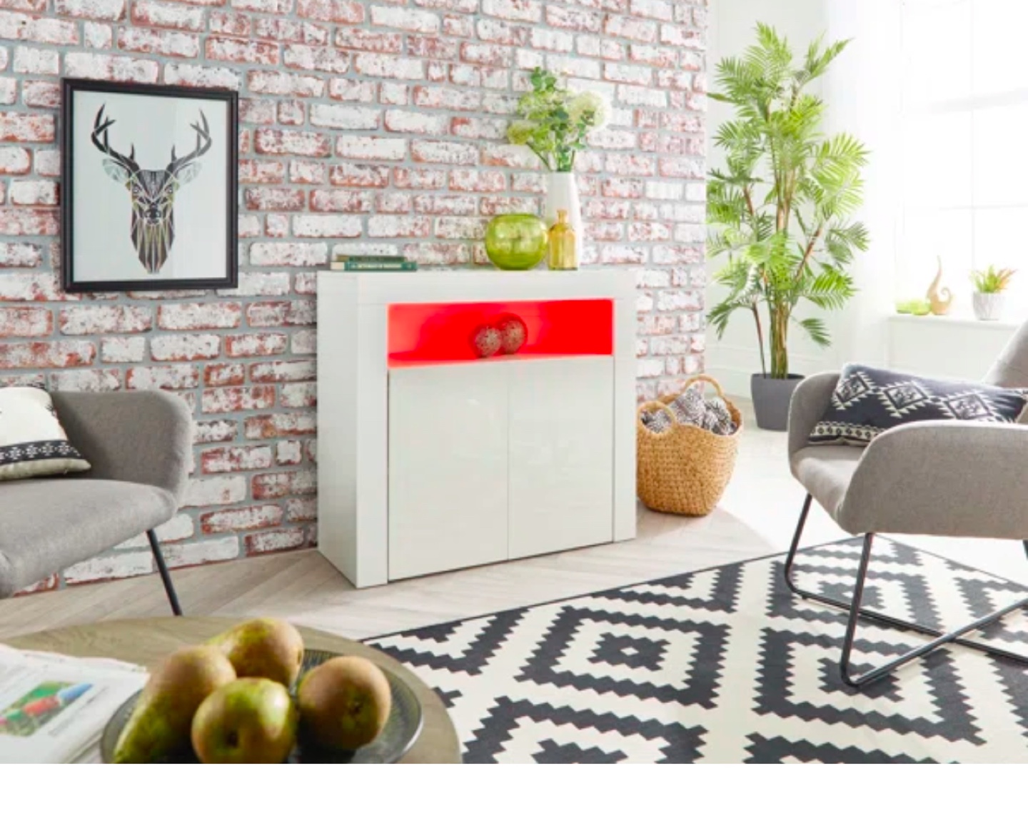 White Cabinet with LED Lights - photo 2