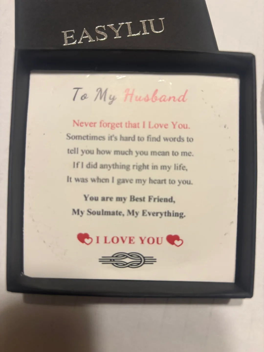 Black Leather Bracelet with Love You Forever Clasp image indicator(2)