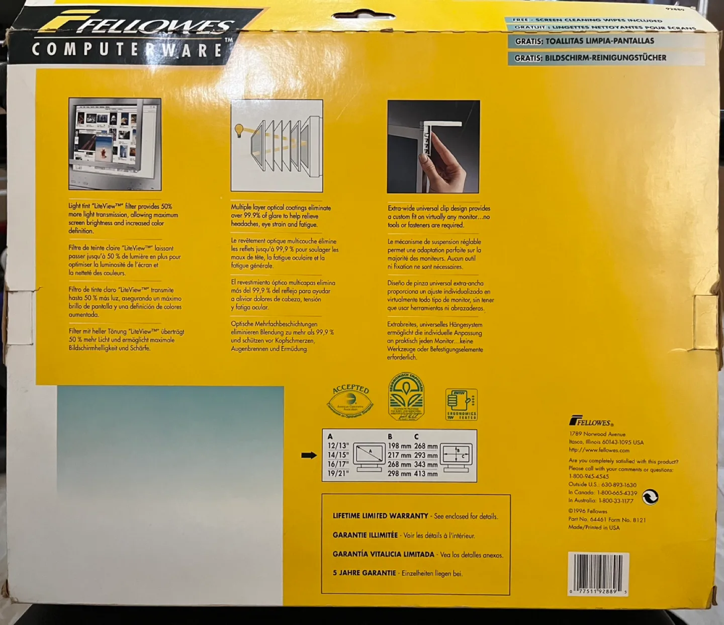 Premium Glare Filter for 14'' to 15'' Monitors  #freecycle image indicator(2)