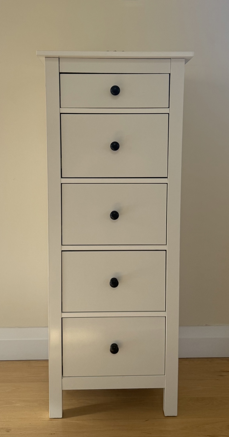 White 5 Drawer Chest of Drawers