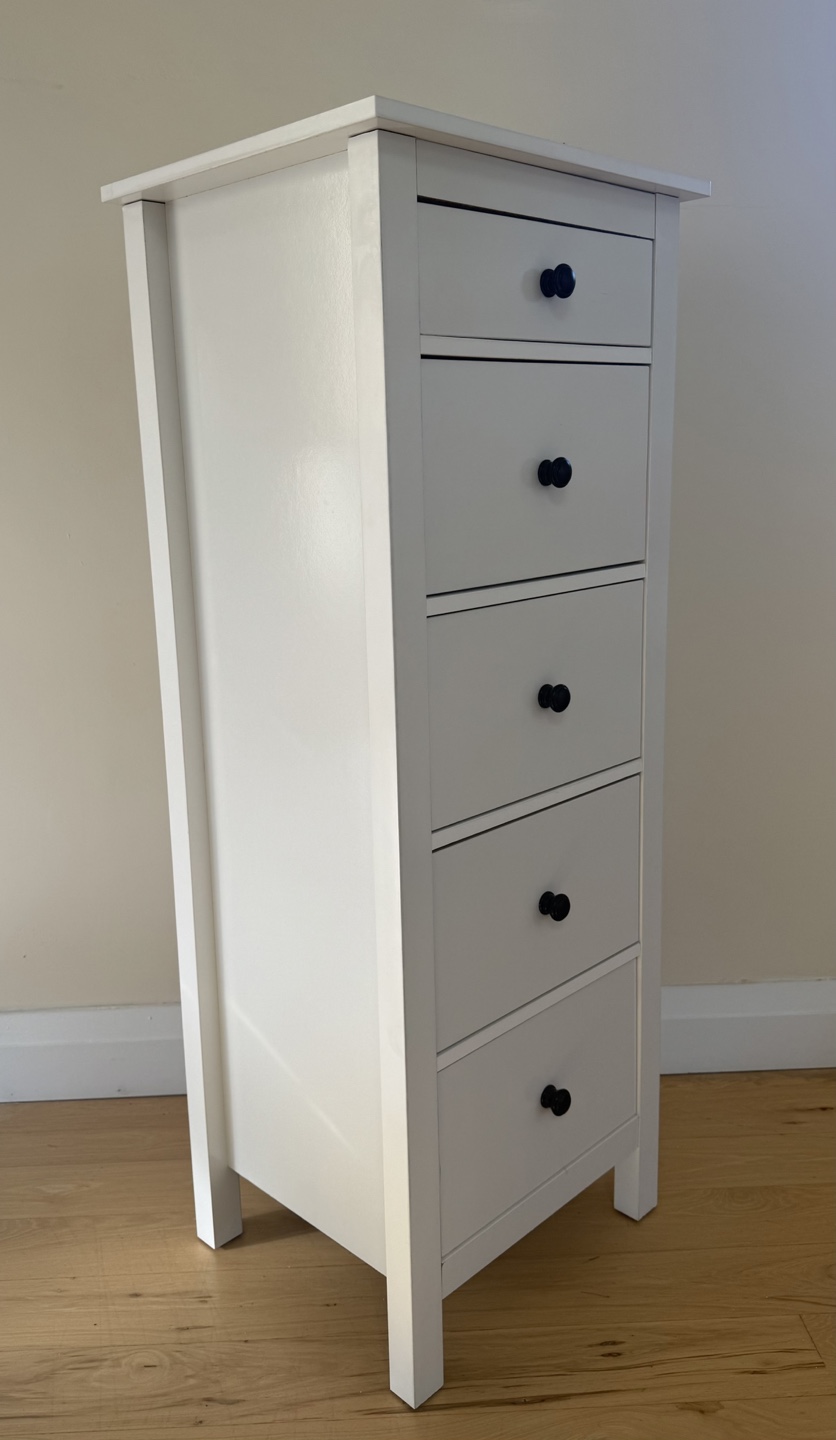 White 5 Drawer Chest of Drawers - photo 2