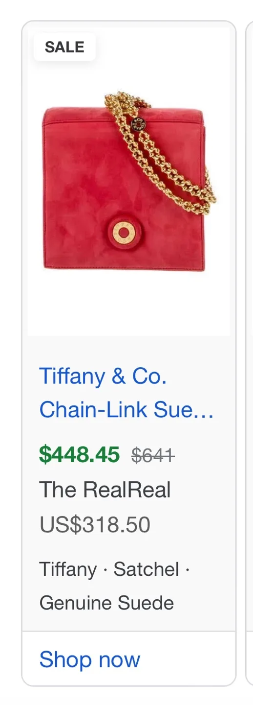 Never used Tiffany & Co. Suede with chain link purse image indicator(8)