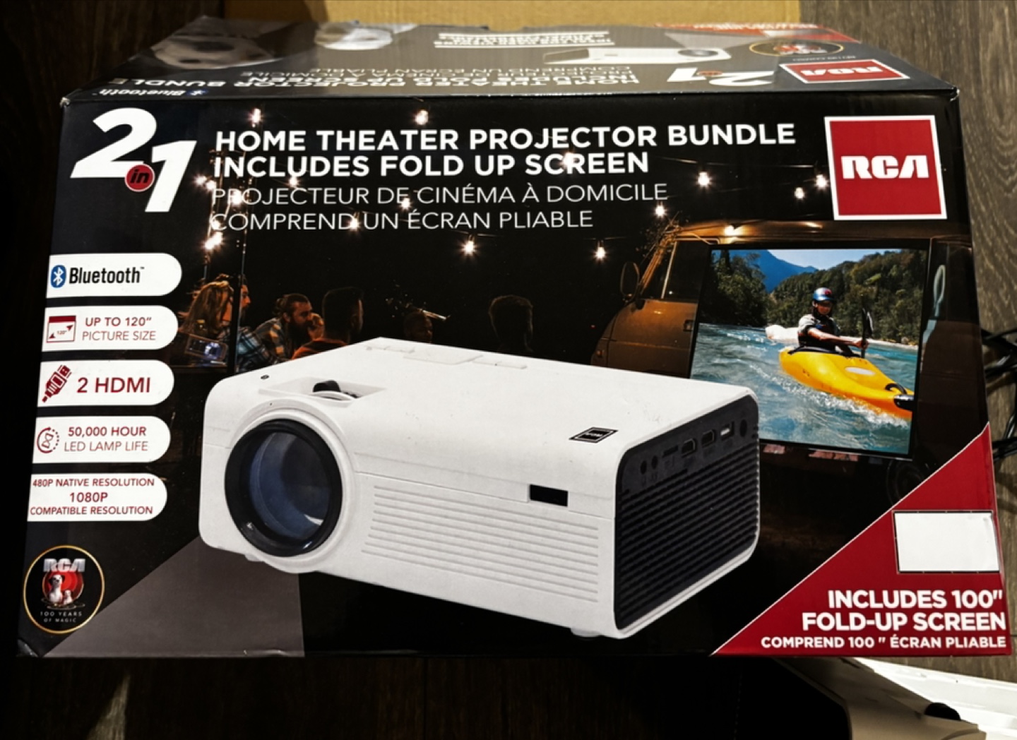 RCA 2-in-1 Home Theatre Projector Bundle with Foldable Screen - photo 4