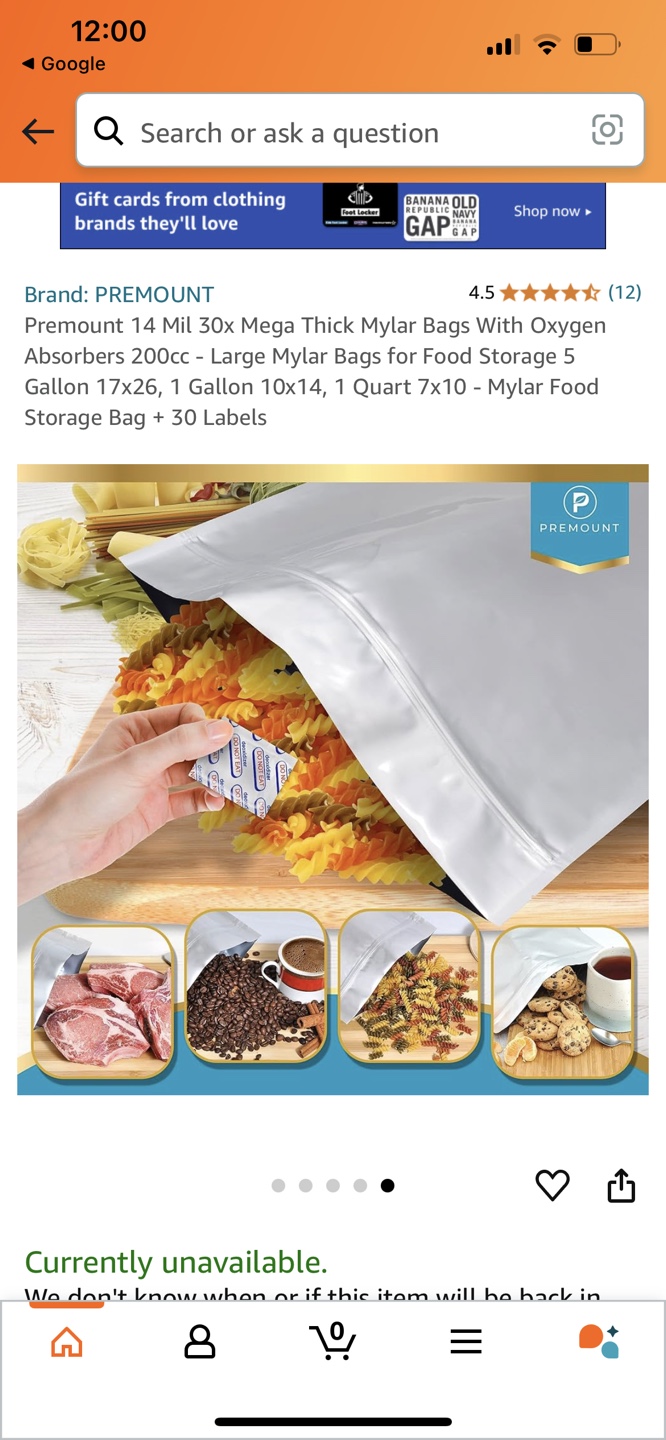 30 Pack Mylar Bags Resealable Food Storage Bags 14 Mil 30x - photo 2