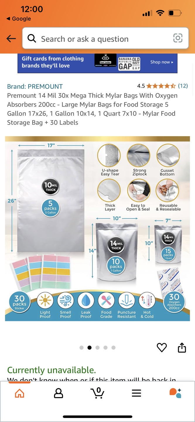 30 Pack Mylar Bags Resealable Food Storage Bags 14 Mil 30x - photo 4