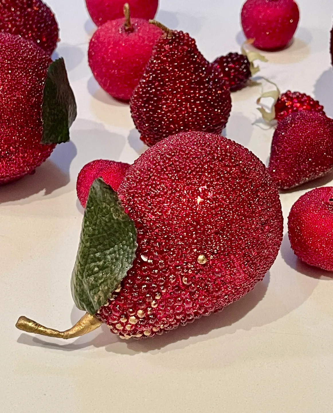 Red Beaded Fruit Decorative Vase filler image indicator(2)