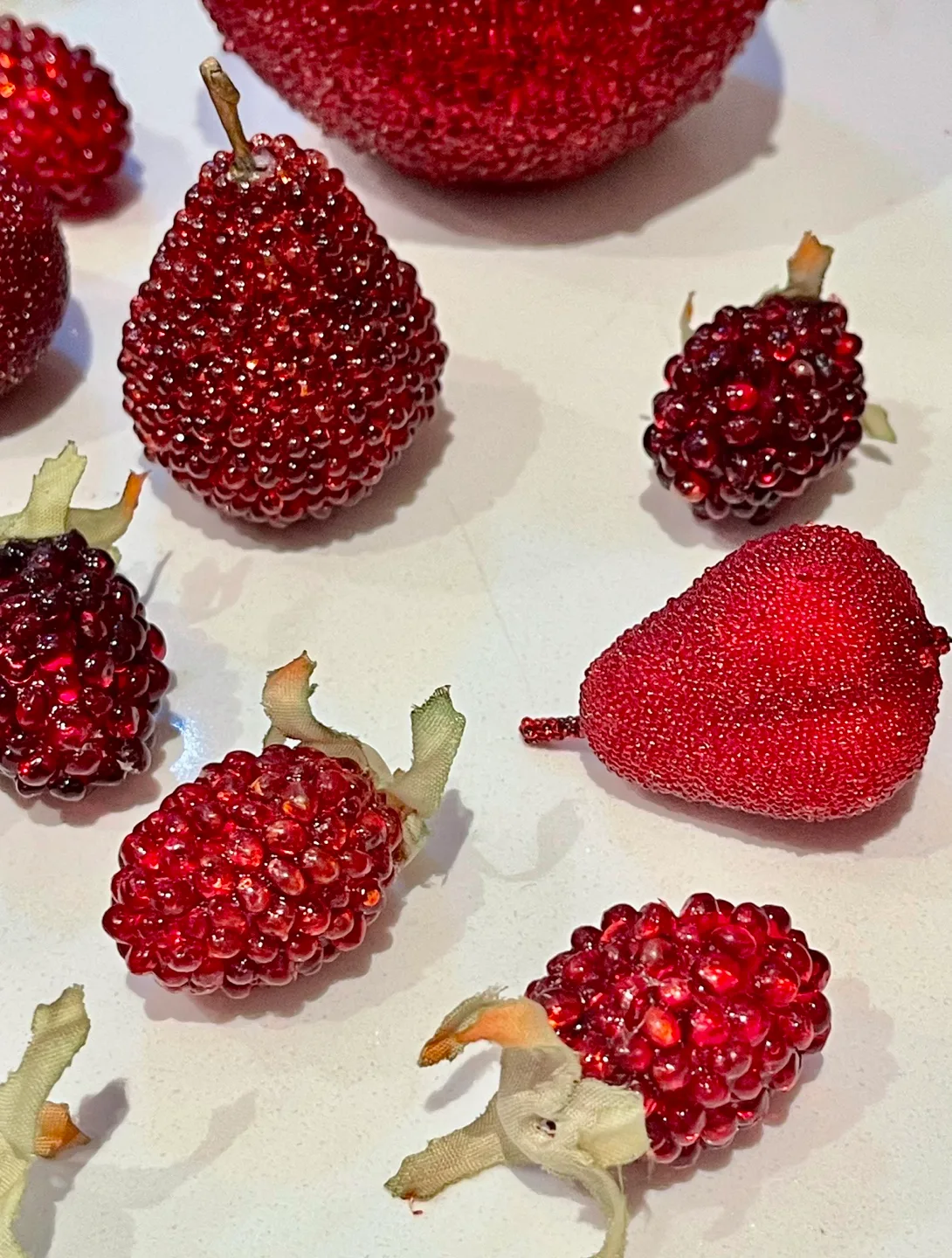 Red Beaded Fruit Decorative Vase filler image indicator(5)