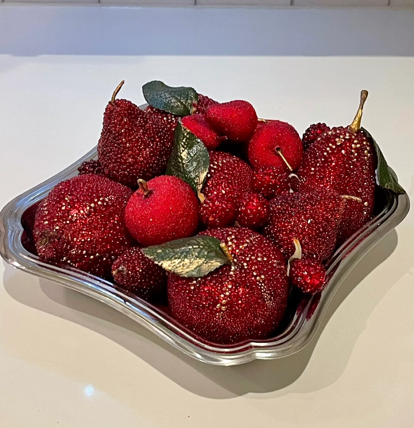 Red Beaded Fruit Decorative Vase filler image indicator(7)