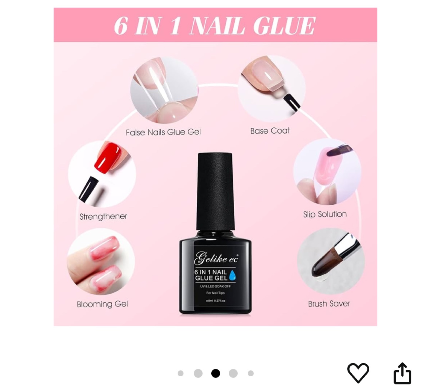 Gelike Nail Tips Glue Gel Kit - photo 2