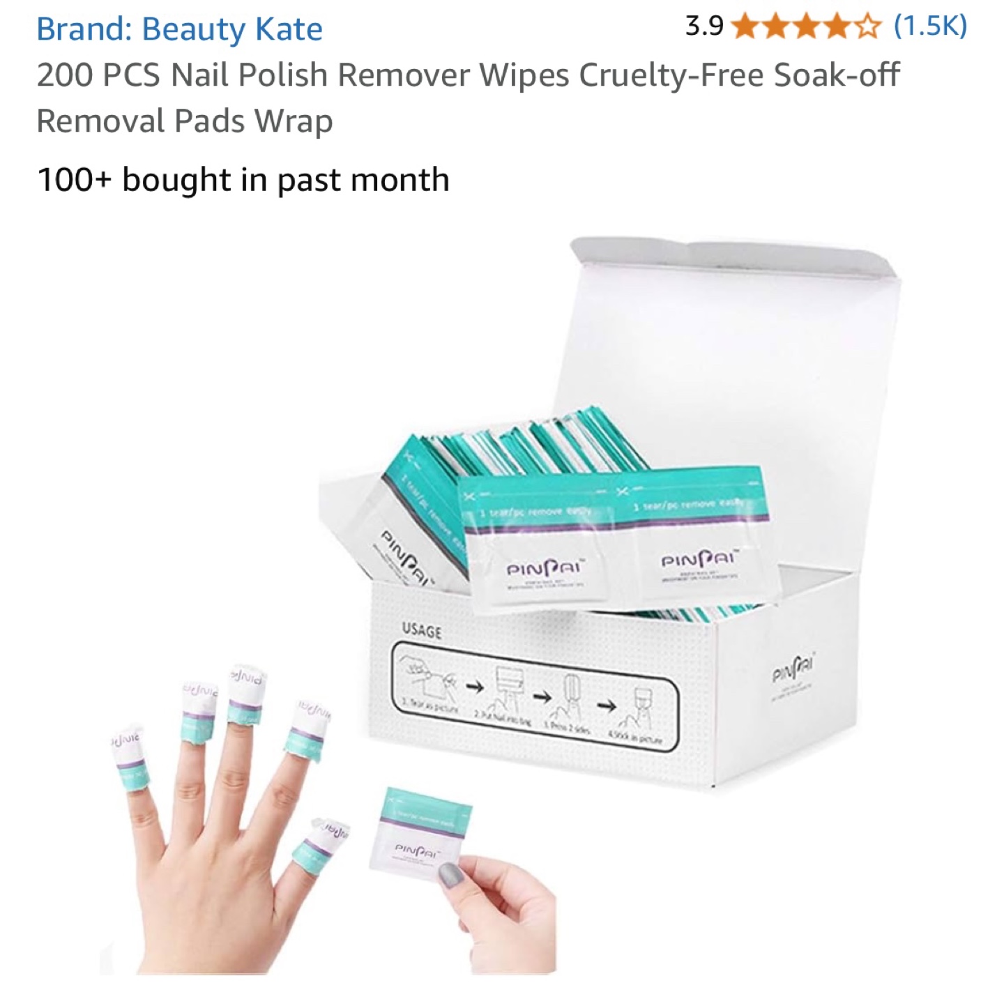200 Count Nail Polish Remover Pads
