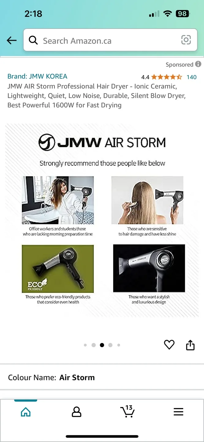 JMW KOREA Air Storm Professional Hair Dryer image indicator(5)