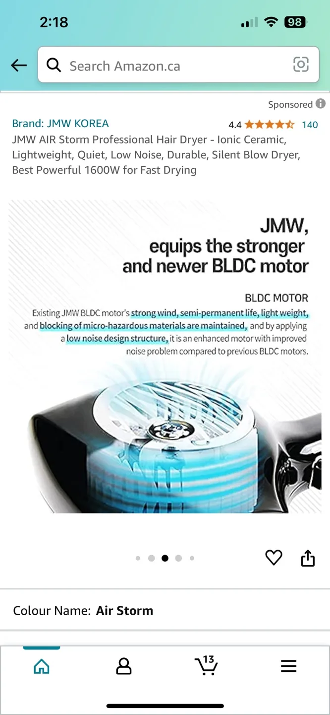 JMW KOREA Air Storm Professional Hair Dryer image indicator(3)