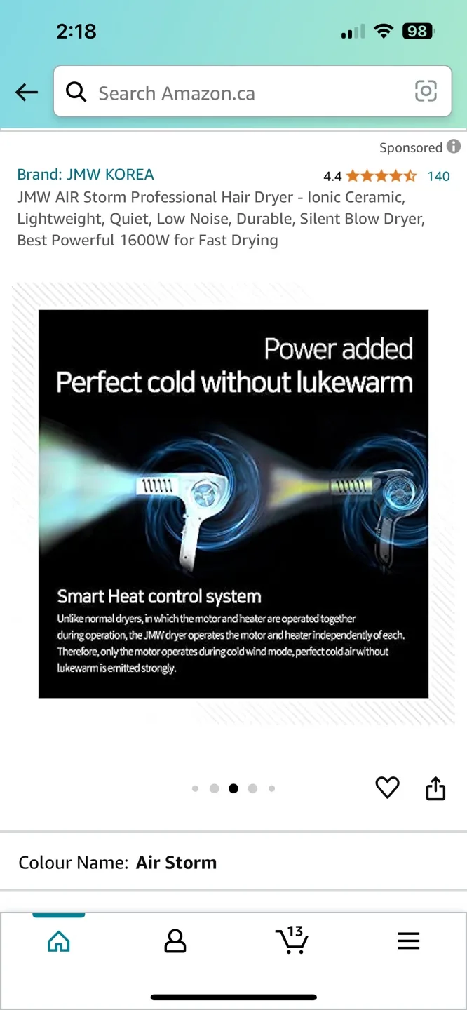 JMW KOREA Air Storm Professional Hair Dryer image indicator(4)