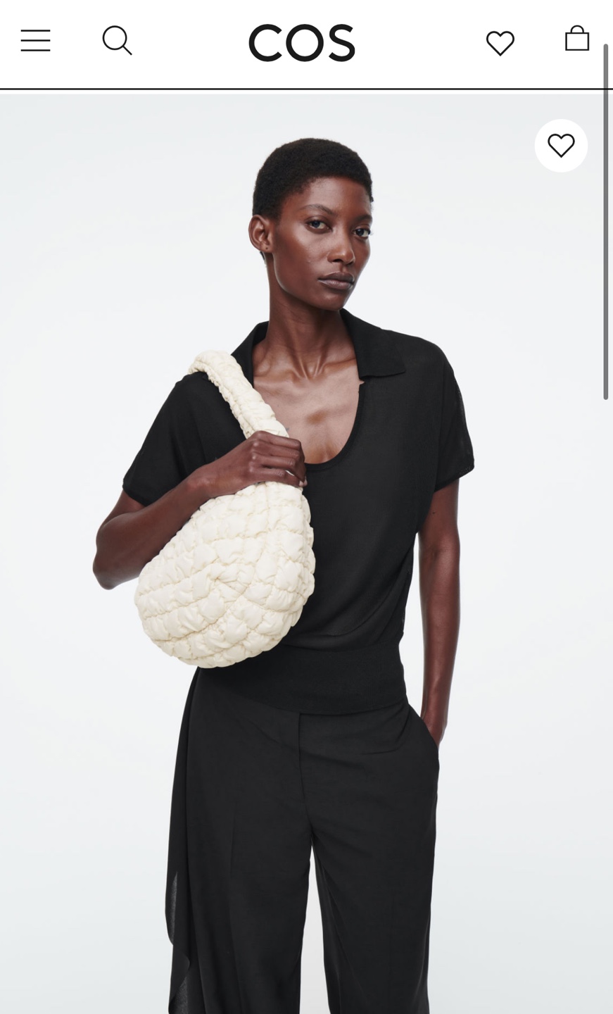 COS Quilted Bag in light grey - photo 2