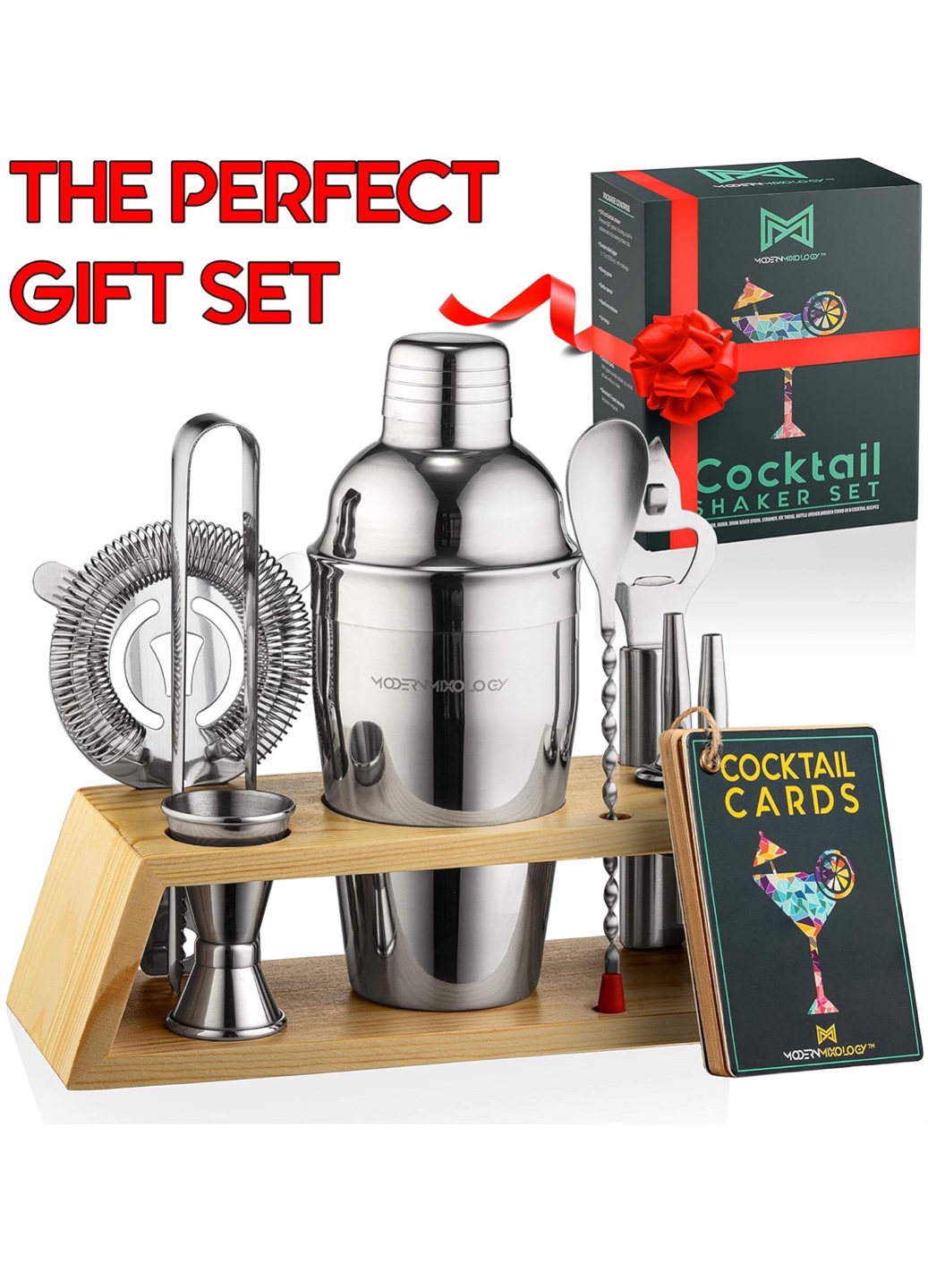 Cocktail Shaker Set with Stand & Recipes - photo 2
