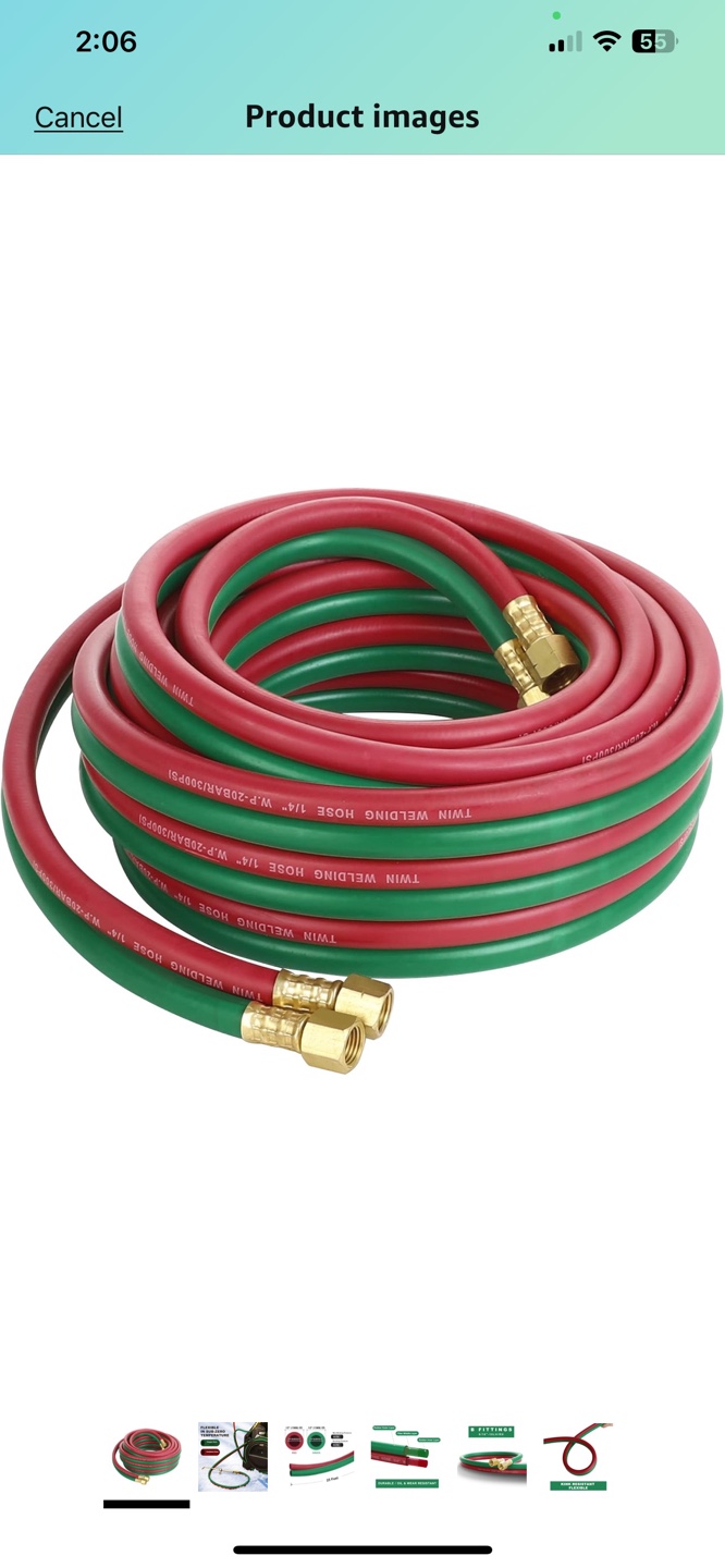 Twin Welding Hose - 1/4 - W-750-25A/R-1/4