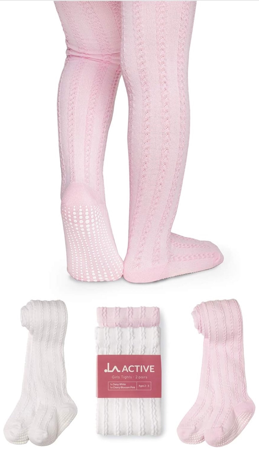 LA Active Baby Tights - 5 Pairs (Pink/White/Ivory/Lavender/Grey) - photo 2